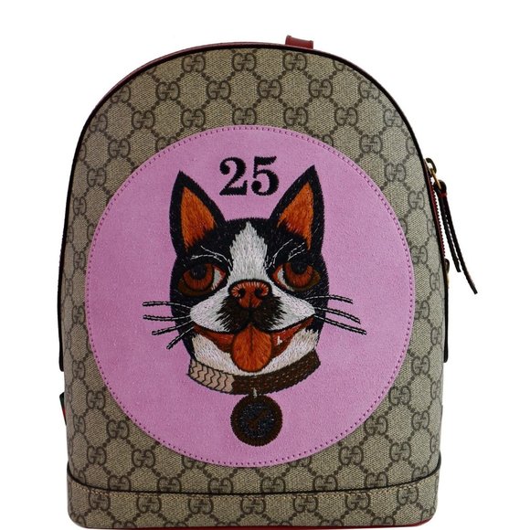 Gucci Handbags - Gucci Bosco GG Supreme Canvas Backpack Bag Beige